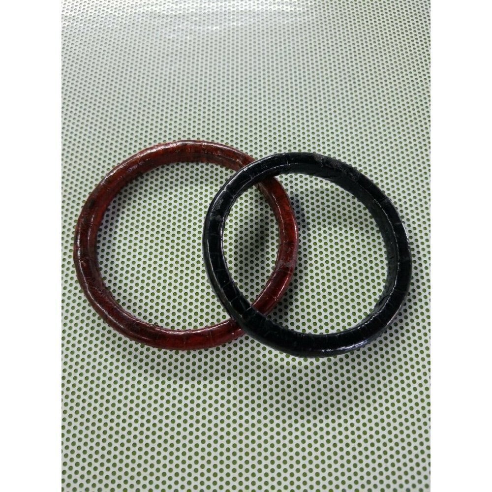 Set of 2 Black and Brown Resin Bangle.